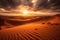 The Sahara desert stretches endlessly, its dramatic landscape captivating the senses. Vast dunes rise and fall, sculpted