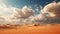 Sahara Desert: A Stunning Daz3d Render Of Orange Sky And White Clouds