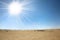 Sahara desert with sun