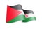 Saharan Arab Democratic Republic flag in the wind. Flag on white vector illustration