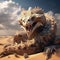 Saharan horned viper Cerastes cerastes  Made With Generative AI illustration