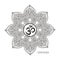 Sahasrara seventh chakra vector illustration. Crown chakra symbol. Black and white