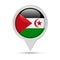 Sahrawi Arab Democratic Republic Flag Round Pin Vector Icon