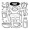 Sahur Time Hand drawn doodle elements illustration