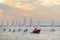 Saiboats regatta in Roses, Catalonia, Spain