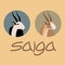 Saiga antelope vector illustration style Flat