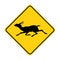 Saiga silhouette animal traffic sign yellow vector