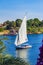 Sail boat, Egypt, aswan, river nile, boats, rocks, beauty, beautiful, boat