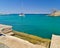 Sail boat entering Mandraki harbor