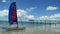 Sail boat at Hervey Bay Queensland Australia