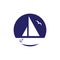 Sail boat logo. Transportations. Flat design