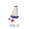 Sail boat vector illustration.