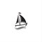 Sail Boat Waves Logo, vector logo concept, travel logo template