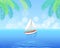 Sail Boat with White Canvas Sailing in Deep Waters