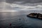 Sail boats around South Stack lighthouse