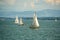 Sail boats on Constance lake