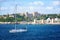 Sail boats in front of Grand Master palace in City of Rhodes Rhodes, Greece