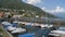 Sail boats, ships, in the small harbour of Gravedona, in Lake Como, Italy