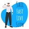 Sail fast live slow social media post mockup