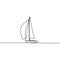 Sail one line drawing continuous lineart design minimalist style