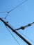 Sail rigging bowsprit and pulleys detail, black on blue