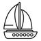 Sail ship icon outline vector. Retirement travel person