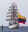 Sail training vessel `Gloria` of the Colombian Navy at sea