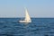 Sail yacht in the sea, sailing sport, water transport