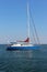 Sail yacht in the sea, sailing sport, water transport