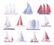 Sail Yachts Cartoon Set