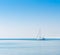 Sailboat in Adriatic sea. Copyspace background