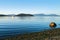 Sailboat anchored in Swift`s Bay on Lopez Island, Washington, USA