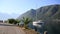 Sailboat in the ancient town of Perast in Bay of Kotor, Monteneg