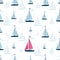 Sailboat background. Yacht club. Sailboat side view.