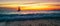 Sailboat Beach Ocean Sunset Banner Panorama