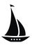 Sailboat, black silhouette, vector icon, web symbol