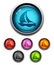 Sailboat button icon