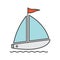 Sailboat color icon