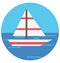 Sailboat Color Isolated Vector Icon that can be easily modified or edit