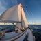 Sailboat crop during the regatta