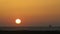 Sailboat crosses the horizon during a sunset, Lanzarote.