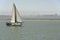 Sailboat cruising San Francisco CA.