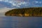 Sailboat in Desolation Sound British Columbia Canada at sunset