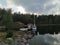 Sailboat at dock in Scandinavian Coast line