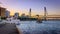 Sailboat Docked at Portland Downtown Waterfront Marina Along Willamette River