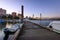 Sailboat Docked at Portland Downtown Waterfront Marina Along Willamette River