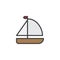 Sailboat filled outline icon