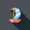 Sailboat flat icon with long shadow