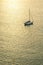 Sailboat floating on the calm sea