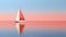 A sailboat floating in the middle of a body of water. Generative AI image.